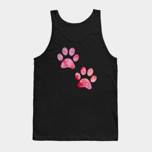 watercolor dog paw pink, watercolor puppy paw watercolour puppy paws Tank Top